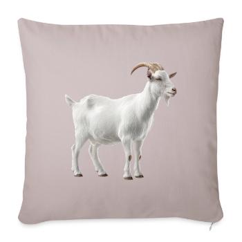 Portrait de chèvre de montagne blanche - Housse de coussin décorative 45 x 45 cm - taupe clair - Devant