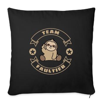 Team Sloth Sloth - Sofa pillowcase 17,3'' x 17,3'' (45 x 45 cm) - black - Front
