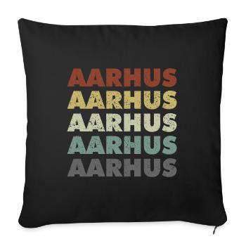Aarhus - Danemark - Danemark - Scandinavie - Housse de coussin décorative 45 x 45 cm - noir - Devant
