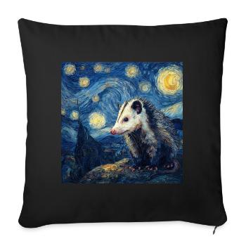 Opossum Van Gogh Starry Night - Sofa pillowcase 17,3'' x 17,3'' (45 x 45 cm) - black - Front