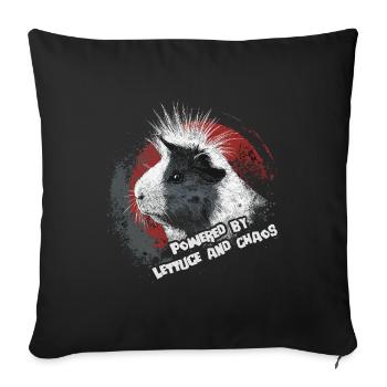Guinea pig with funny saying - Sofa pillowcase 17,3'' x 17,3'' (45 x 45 cm) - black - Front