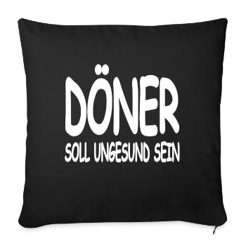 Döner - Sofakissenbezug 45 x 45 cm - Schwarz - Vorne