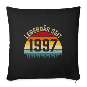 Légendaire depuis 1997 – Né en 1997 - Housse de coussin décorative 45 x 45 cm - noir - Devant