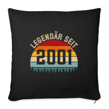 Légendaire depuis 2001 – Millésime 2001 - Housse de coussin décorative 45 x 45 cm - noir - Devant