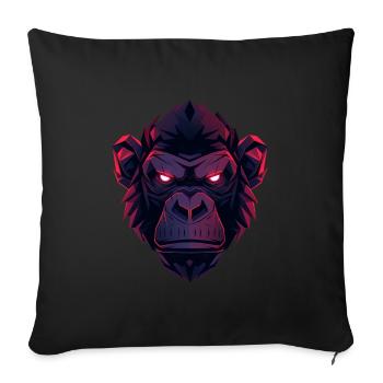 Neon Gorilla Head Art - Sofa pillowcase 17,3'' x 17,3'' (45 x 45 cm) - black - Front