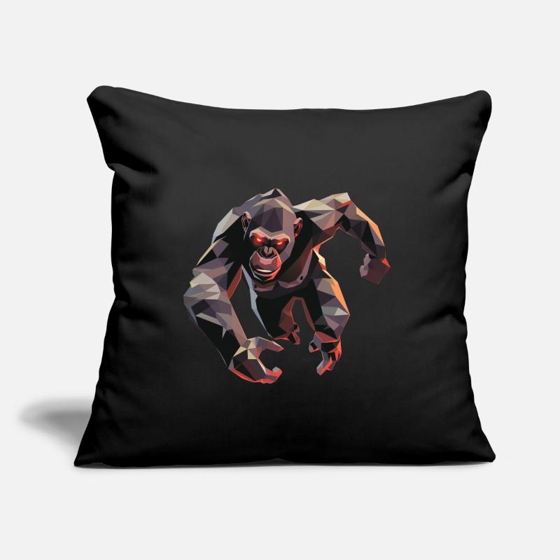 Gorille dans le style low poly Housse de coussin décorative 45 x 45 cm