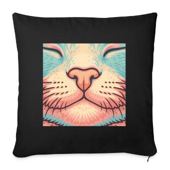 Retro Cat Nose – Colorful Whiskers Illustration - Sofa pillowcase 17,3'' x 17,3'' (45 x 45 cm) - black - Front