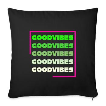 Ondes positives - Housse de coussin décorative 45 x 45 cm - noir - Devant