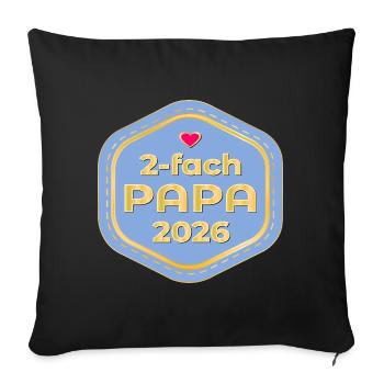 Annonce du bébé 2026 de deux pères - Housse de coussin décorative 45 x 45 cm - noir - Devant