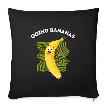 Going Bananas – Funny Crazy Banana Cartoon - Sofa pillowcase 17,3'' x 17,3'' (45 x 45 cm) - black - Front
