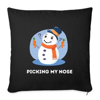 Picking My Nose – Funny Snowman Pun - Sofa pillowcase 17,3'' x 17,3'' (45 x 45 cm) - black - Front