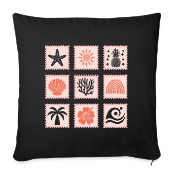 Nature Stamps Collage - Sofa pillowcase 17,3'' x 17,3'' (45 x 45 cm) - black - Front