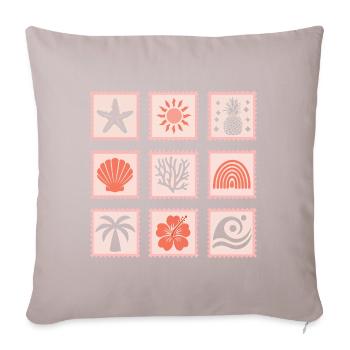 Nature Stamps Collage - Sofa pillowcase 17,3'' x 17,3'' (45 x 45 cm) - light taupe - Front