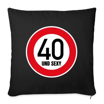 40e anniversaire Sexy Shield Tempo 40 et Sexy 40 - Housse de coussin décorative 45 x 45 cm - noir - Devant