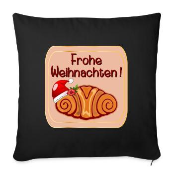 Joyeux Noël Hambourg Franzbrötchen - Housse de coussin décorative 45 x 45 cm - noir - Devant