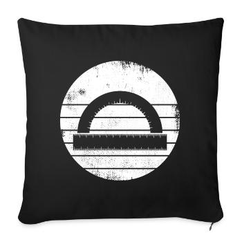Semi-circular protractor - Sofa pillowcase 17,3'' x 17,3'' (45 x 45 cm) - black - Front