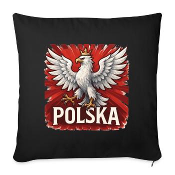 Poland Polska Eagle Flag Flag Imposing Gift - Sofa pillowcase 17,3'' x 17,3'' (45 x 45 cm) - black - Front