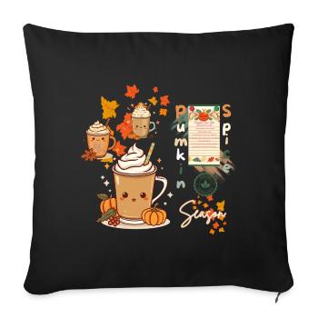 Pumpkin Spice Season - Sofa pillowcase 17,3'' x 17,3'' (45 x 45 cm) - black - Front