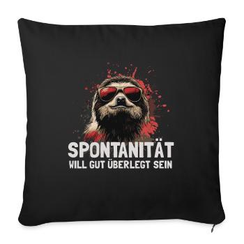 Paresseux réfrigéré avec lunettes de soleil - Housse de coussin décorative 45 x 45 cm - noir - Devant