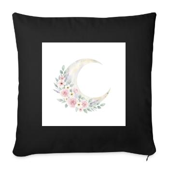 Moon Blossom Wreath - Sofa pillowcase 17,3'' x 17,3'' (45 x 45 cm) - black - Front