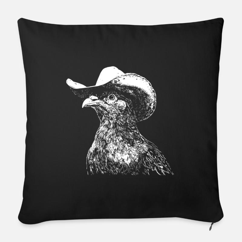 Taube Cowboy Hut Western  - Sofakissenbezug 45 x 45 cm - Schwarz