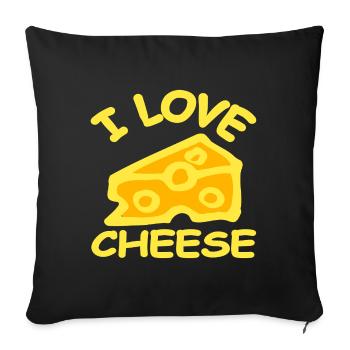 Fromage - Housse de coussin décorative 45 x 45 cm - noir - Devant