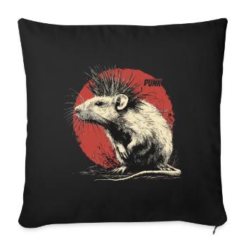 Punk Rock Rat - Housse de coussin décorative 45 x 45 cm - noir - Devant