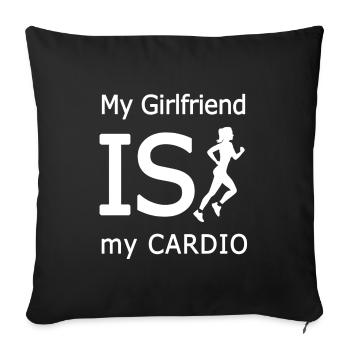 Ma copine fait du cardio - Housse de coussin décorative 45 x 45 cm - noir - Devant