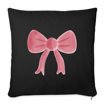 Pastel Pink Watercolor Bow - Sofa pillowcase 17,3'' x 17,3'' (45 x 45 cm) - black - Front
