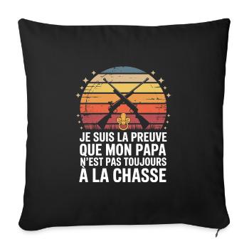 Beweis für Dad Hunter Ausgefallener Humor - Sofakissenbezug 45 x 45 cm - Schwarz - Vorne