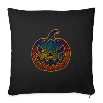 Glittering Rainbow Pumpkin for Halloween - Sofa pillowcase 17,3'' x 17,3'' (45 x 45 cm) - black - Front