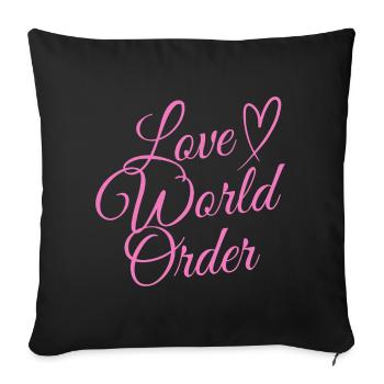 Love World Rider - Sofa pillowcase 17,3'' x 17,3'' (45 x 45 cm) - black - Front