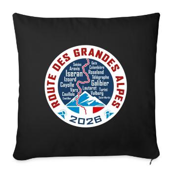 Route des Grandes Alpes | V2 | 2026 - Sofakissenbezug 45 x 45 cm - Schwarz - Vorne