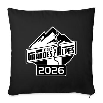 Route des Grandes Alpes | Schwarz | 2026 - Sofakissenbezug 45 x 45 cm - Schwarz - Vorne