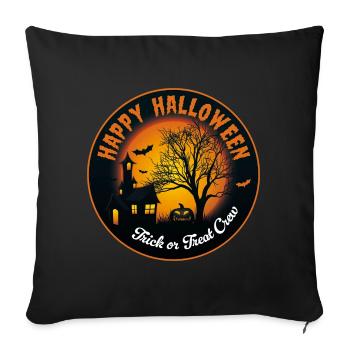 Happy Halloween - Trick or Treat Crew SPOOKY! - Sofa pillowcase 17,3'' x 17,3'' (45 x 45 cm) - black - Front
