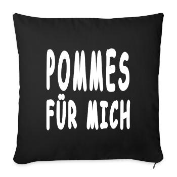 French fries - Sofa pillowcase 17,3'' x 17,3'' (45 x 45 cm) - black - Front