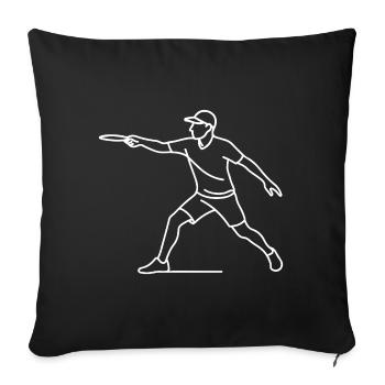 Disc Golf Player Sketch – Minimalist Motif - Sofa pillowcase 17,3'' x 17,3'' (45 x 45 cm) - black - Front