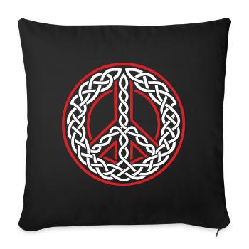 Amour Et Paix Celtique Triskel en Nœuds Blancs - Housse de coussin décorative 45 x 45 cm - noir - Devant