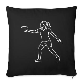 Disc Golf Player Sketch – Minimalist Motif - Sofa pillowcase 17,3'' x 17,3'' (45 x 45 cm) - black - Front