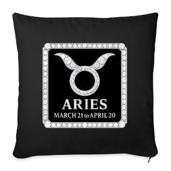 Zodiac sign Aries - Sofa pillowcase 17,3'' x 17,3'' (45 x 45 cm) - black - Front