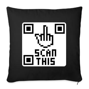 QRcode Mittelfinger - Sofakissenbezug 45 x 45 cm - Schwarz - Vorne