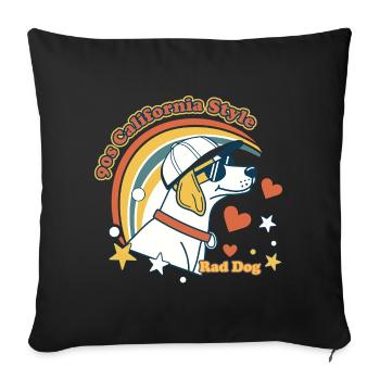 90s California Rad Dog - Sofa pillowcase 17,3'' x 17,3'' (45 x 45 cm) - black - Front