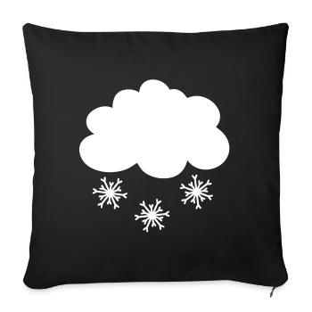 Snow Cloud with Snowflakes - Sofa pillowcase 17,3'' x 17,3'' (45 x 45 cm) - black - Front