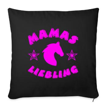 horses - Sofa pillowcase 17,3'' x 17,3'' (45 x 45 cm) - black - Front