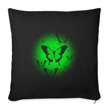 Butterfly - Sofa pillowcase 17,3'' x 17,3'' (45 x 45 cm) - black - Front