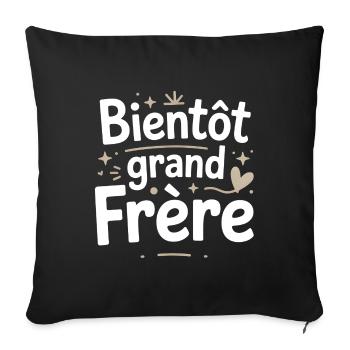 soon to be a big brother - Sofa pillowcase 17,3'' x 17,3'' (45 x 45 cm) - black - Front