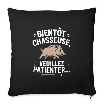Soon to be a hunter, please wait - Sofa pillowcase 17,3'' x 17,3'' (45 x 45 cm) - black - Front