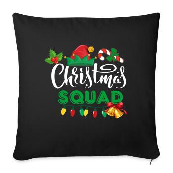Weihnachts-Squad. Weihnachten heiraten - Sofakissenbezug 45 x 45 cm - Schwarz - Vorne
