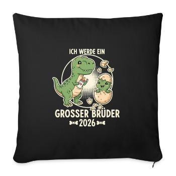 Big Brother 2026 Oeuf Bébé Dino Dinosaure - Housse de coussin décorative 45 x 45 cm - noir - Devant