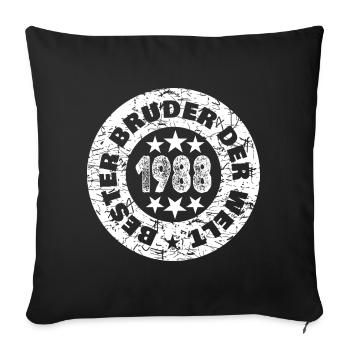 Né en 1988 - Housse de coussin décorative 45 x 45 cm - noir - Devant